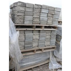 3 PALLETS OF GREY RETAINING WALL BLOCKS