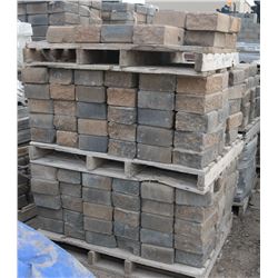2 PALLETS OF MARBLED RETAINING WALL BLOCKS