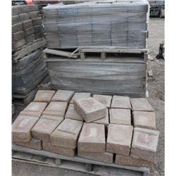 2 PALLETS OF ASSORTED COLOR RETAINING WALL BLOCKS