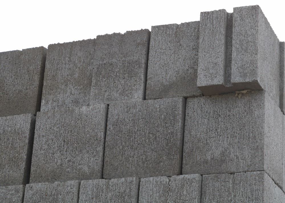 PALLET OF GREY 2 SPLIT RIB HALF CONCRETE BLOCKS