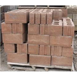 PALLET OF TERRACOTTA 4 RIB SPLIT FACED CONCRETE BL