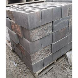 PALLET OF GREY SPLIT FACED CONCRETE BLOCKS