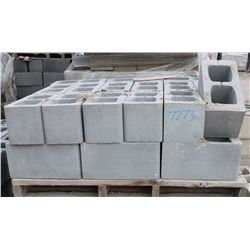 PALLET OF GREY DOUBLE BULLNOSE CONCRETE BLOCKS