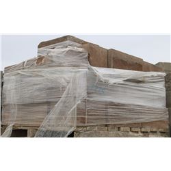 PALLET OF BROWN SPLIT FACED CORNER BLOCKS