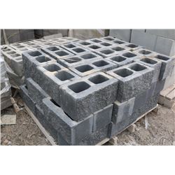 2 PALLETS OF ASSORTED COLOR & STYLE CINDER BLOCKS