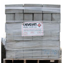 PALLET OF GREY DOUBLE BULLNOSE CONCRETE BLOCKS