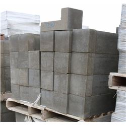 PALLET OF DARK GREY SMOOTH FACED CORNER BLOCKS