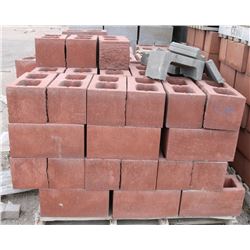 PALLET OF TERRACOTTA SPLIT FACED CONCRETE BLOCKS