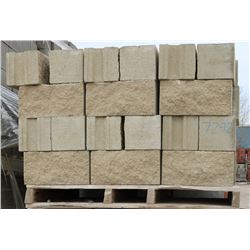 PALLET OF SANDSTONE SPLIT FACED CONCRETE STRETCHER