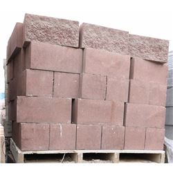 PALLET OF BROWN SPLIT FACED CONCRETE BLOCKS