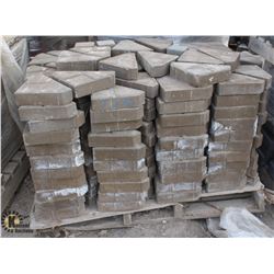 PALLET OF BEIGE TRIANGLED SHAPED PAVING STONES