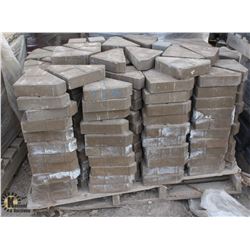 PALLET OF BEIGE TRIANGLED SHAPED PAVING STONES
