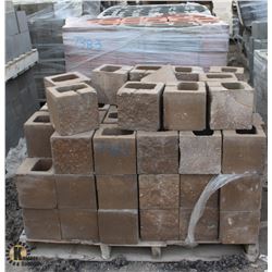 2 PALLETS OF ASSORTED SPLIT FACED HALF CINDER BLOC