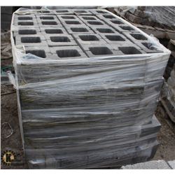 PALLET OF DARK GREY SPLIT FACED HALF CINDER BLOCKS