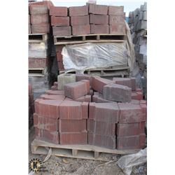 7 PALLETS OF RED WEDGE RETAINING WALL BLOCKS