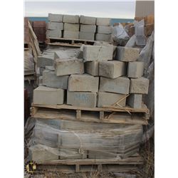8 PALLETS OF LIGHT GREY WEDGE RETAINING WALL BLOCK