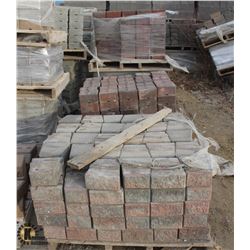 6 PALLETS OF ASSORTED COLOR RETAINING WALL BLOCKS