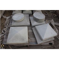 PALLET OF ASSORTED SIZE CONCRETE PILLAR CAPS