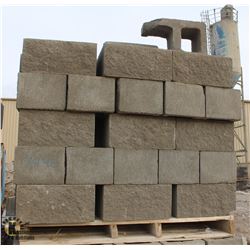 PALLET OF DARK GREY SPLIT FACED CONCRETE BLOCKS