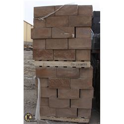 PALLET OF TERRACOTTA SPLIT FACED CONCRETE BLOCKS
