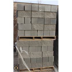 PALLET OF GREY SPLIT FACED CONCRETE BLOCKS