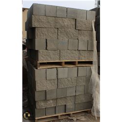PALLET OF GREY SPLIT FACED CONCRETE BLOCKS