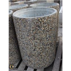 PEBBLED CONCRETE ROUND GARBAGE CANS