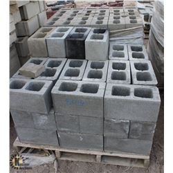 PALLET OF SINGLE BULLNOSE CINDER BLOCK WITH