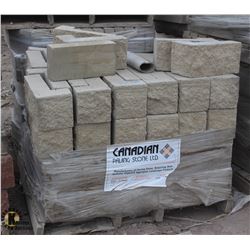 PALLET OF LIGHT GREY SPLIT FACE CORNER BLOCKS