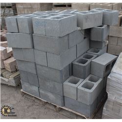 PALLET OF LIGHT GREY DOUBLE BULLNOSE CINDER