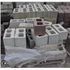 Image 1 : 2 PALLETS OF ASSORTED SPLIT FACED CINDER BLOCKS