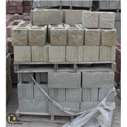PALLET OF 10 SPLIT FACED RIBBED CINDER BLOCKS