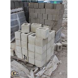 3 PALLETS OF ASSORTED CINDER BLOCKS INC. SCORED