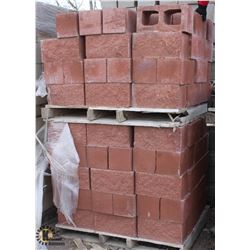 PALLET OF TERRACOTTA SPLIT FACED CINDER BLOCKS