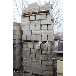 PALLET OF LIGHT GREY LEDGE CINDER BLOCKS