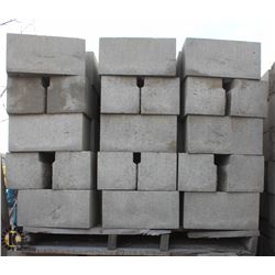 PALLET OF LIGHT GREY LEDGE CINDER BLOCKS