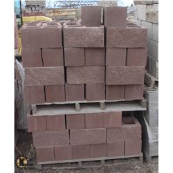 PALLET OF TERRACOTTA SPLIT FACED CINDER BLOCKS