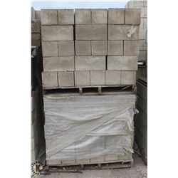 PALLET OF SPLIT FACED TAN CINDER BLOCKS