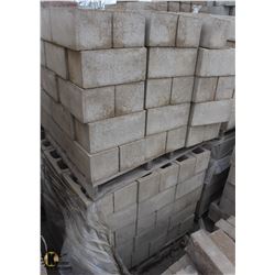 PALLET OF SPLIT FACED TAN CINDER BLOCKS