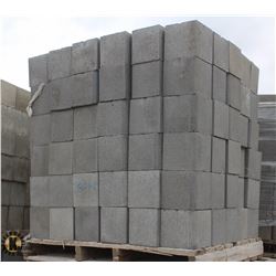 PALLET OF SINGLE BULLNOSE HALF CINDER BLOCKS