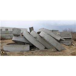 LARGE LOT OF CONCRETE SLABS AND ARCS