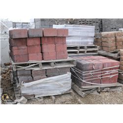 7 SKIDS OF RED RETAINING WALL BLOCKS