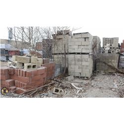 LARGE LOT OF ASSORTED TAN/RED CONCRETE BLOCKS