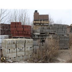 19 PALLETS OF ASSORTED BRICKS AND BLOCKS