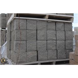 3 PALLETS OF DARK GREY SPLIT FACED CORNER BLOCKS