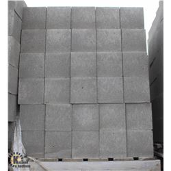 2 PALLETS OF DARK GREY HALF CINDER BLOCKS