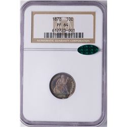 1878 Proof Seated Liberty Dime Coin NGC PF64 CAC Amazing Toning