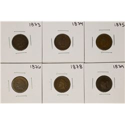 Set of 1873-1879 (No 1877) Indian Head Cent Coins