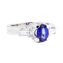 18KT White Gold 1.36 ctw Sapphire and Diamond Ring