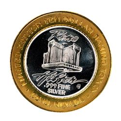 .999 Silver Hilton Reno, Nevada $10 Casino Limited Edition Gaming Token